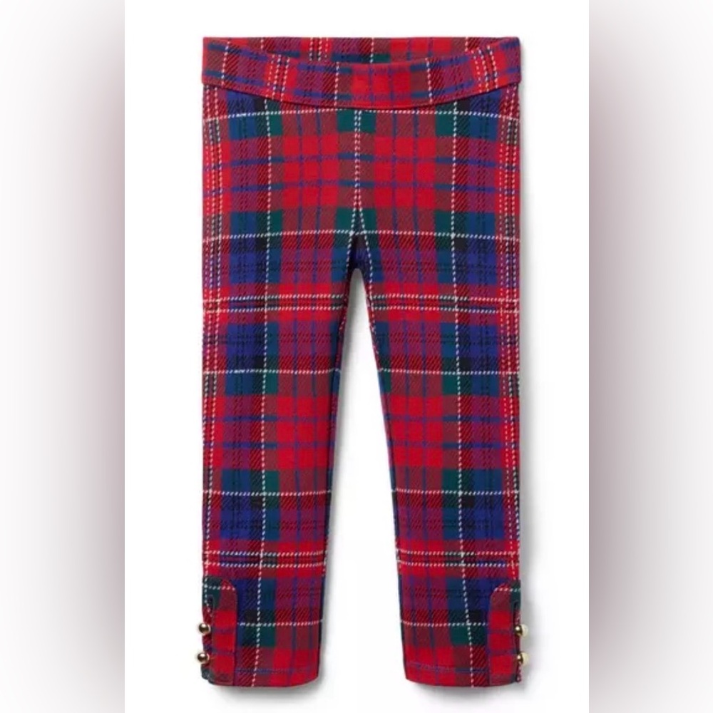 NWT Janie and Jack Tartan Button Cuff Pant